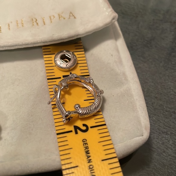 Judith Ripka sterling rope hoop earrings - Picture 11 of 11